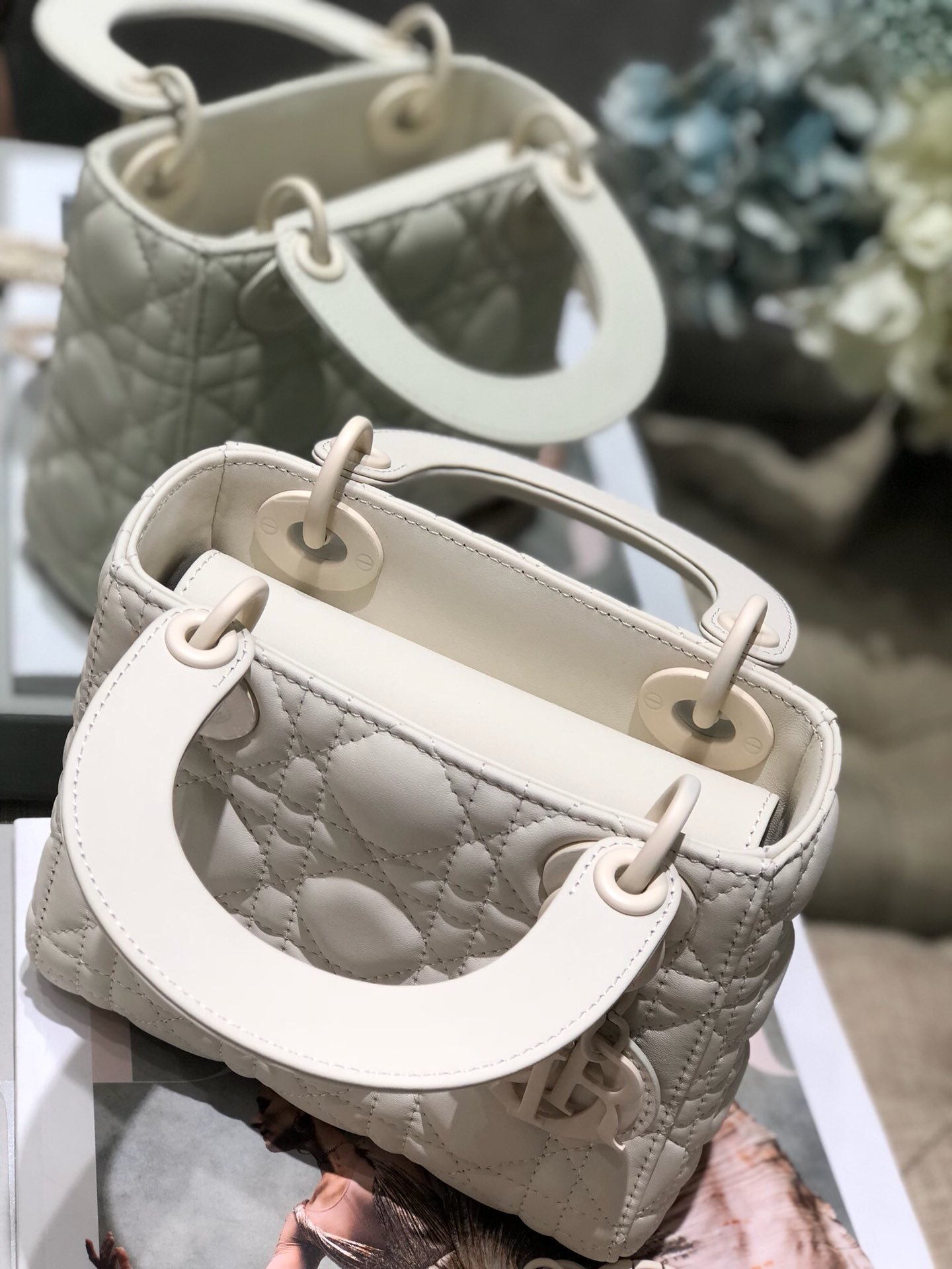 Mini Lady Dior Bag Latte Ultramatte Cannage Calfskin